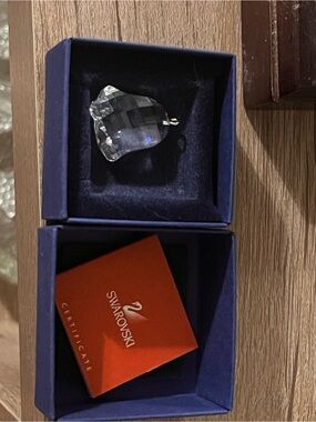 Swarovski Clear Crystal Bell Pendant with Navy Gift Box